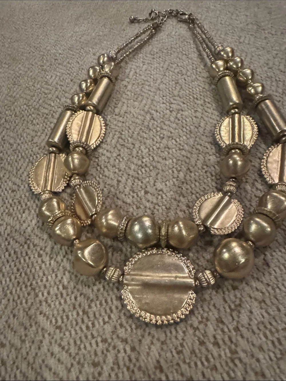 Chico's Gold Multi-Layer Beaded Necklace - Picture 2 of 3